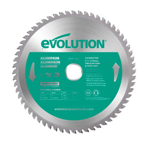 Lama speciale per taglio alluminio TCT Evolution da 210mm, 60 denti, alesaggio 25,4mm per troncatrici