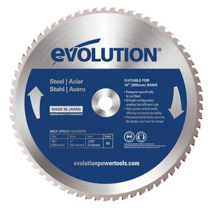 Lama professionale per acciaio in TCT Evolution da 255mm con 52 denti, alesaggio 25,4mm per troncatrice radiale angolare