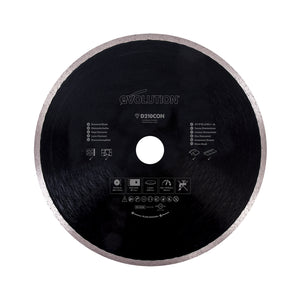 Disco diamantato Evolution da 210 mm con alesaggio da 25,4 mm per troncatrice radiale / a trazione e sega da banco