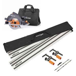 Pacchetto Evolution: Sega circolare R185CCSX+ con lama da 185mm multi-materiale TCT + borsa per il trasporto + Binari guida al taglio universali da 2,8 m