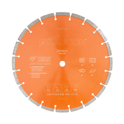 Disco diamantato premium Evolution 350mm con alta concentrazione di diamante, bordo segmentato e foro da 22,2mm