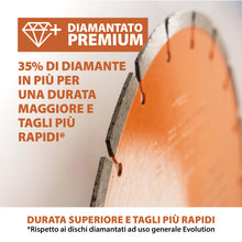 Disco diamantato premium Evolution 350mm con alta concentrazione di diamante, bordo segmentato e foro da 22,2mm