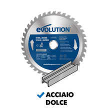 Lama per acciaio in TCT Evolution da 185 mm con 40 denti e alesaggio da 20 mm per troncatrice radiale angolare