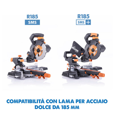 Lama per acciaio in TCT Evolution da 185 mm con 40 denti e alesaggio da 20 mm per troncatrice radiale angolare