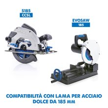 Lama per acciaio in TCT Evolution da 185 mm con 40 denti e alesaggio da 20 mm per sega circolare