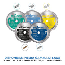 Lama di precisione per acciaio TCT Evolution da 185mm, 68 denti, alesaggio 20mm per sega circolare