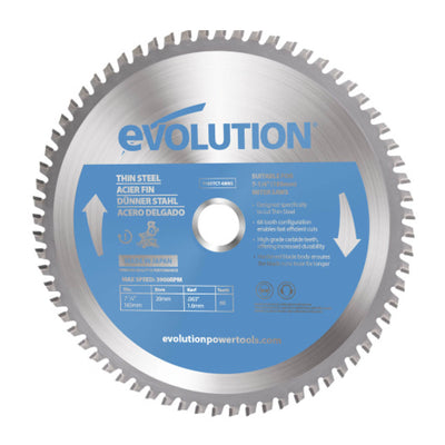 Lama di precisione per acciaio TCT da 185 mm con 68 denti e foro da 20 mm Evolution per troncatrici