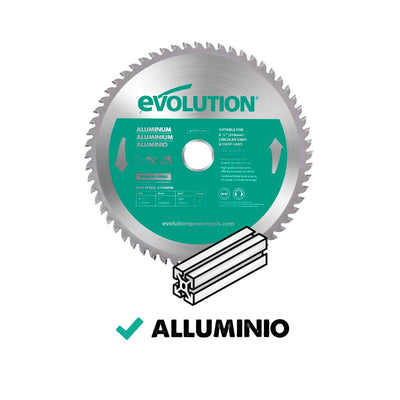 Lama speciale per taglio alluminio TCT Evolution da 210mm, 60 denti, alesaggio 25,4mm per troncatrici