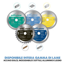 Lama di precisione per acciaio TCT Evolution da 210mm, 68 denti, alesaggio 25,4mm per troncatrice e sega circolare