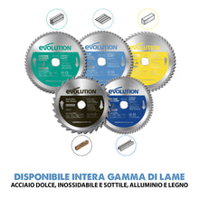 Lama di precisione per acciaio TCT Evolution da 210 mm, 68 denti, alesaggio 25,4 mm per troncatrice angolare.