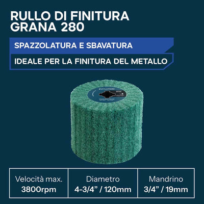 Rullo di finitura grana 280 per satinatrice | Finitura delle superfici e sbavatura