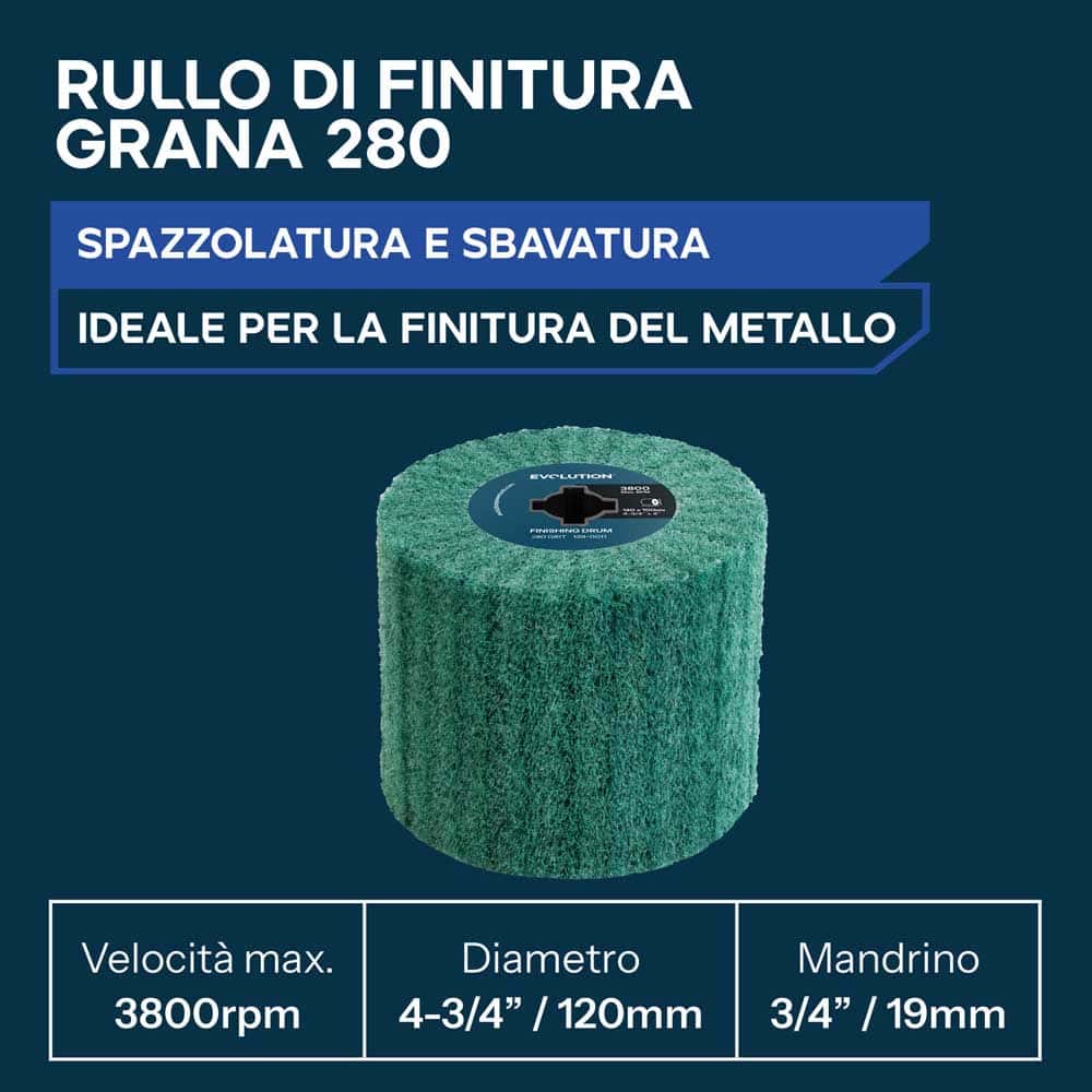 Rullo di finitura grana 280 per satinatrice | Finitura delle superfici e sbavatura