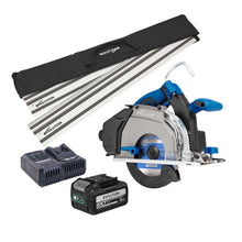 Pack Evolution : Scie circulaire sans fil 165mm Evolution S165CCS-Li à métaux avec batterie 5Ah et chargeur + guide de coupe 2.8m ST2800-G2