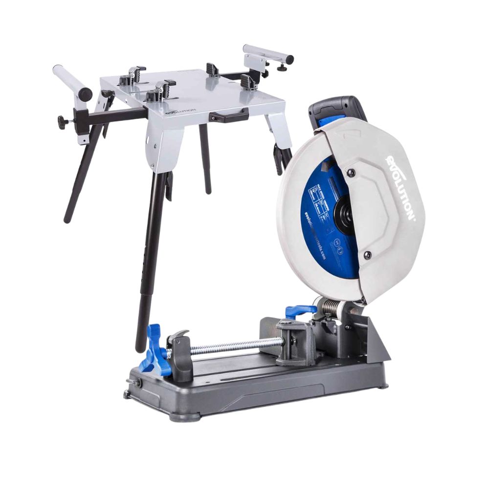 Pacchetto Evolution: Troncatrice per metallo S355CPSL da 355mm con lama in TCT per acciaio dolce + Supporto