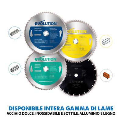 Lama per acciaio in TCT Evolution da 305 mm, 60 denti, alesaggio da 25,4 mm per troncatrice