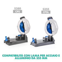 Lama speciale per taglio alluminio TCT Evolution da 355mm, 80 denti, alesaggio 25,4mm per troncatrice a trazione / radiale.