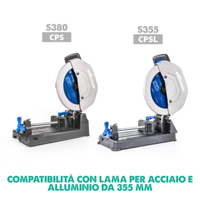 Lama speciale per taglio alluminio TCT Evolution da 355mm, 80 denti, alesaggio 25,4mm per troncatrice a trazione / radiale.