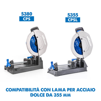 Lama per acciaio in TCT Evolution da 355mm con 66 denti, alesaggio 25,4mm per troncatrice a trazione e angolare