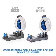 Lama di precisione per acciaio TCT Evolution da 355mm, 90 denti, alesaggio da 25.4mm per troncatrice angolare e a trazione.