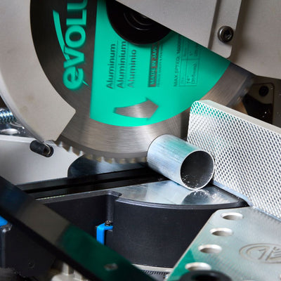 Lama speciale per taglio alluminio TCT Evolution da 255mm, 80 denti, alesaggio 25,4mm per troncatrice radiale angolare.