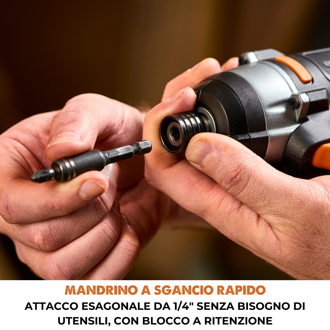 Avvitatore a percussione a batteria Evolution R180IDR-Li con batteria da 2Ah e caricabatterie