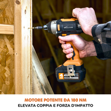 Avvitatore a percussione a batteria Evolution R180IDR-Li con batteria da 2Ah e caricabatterie