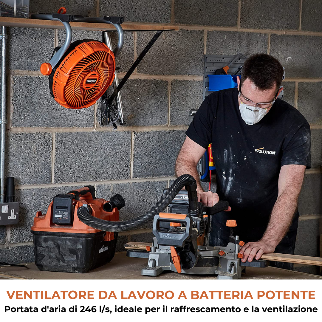 Ventilatore a batteria Evolution R240FAN-Li senza batteria e caricatore