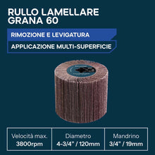 Rullo a lamelle grana 60 per levigatrice a rullo | Sverniciatura e levigatura