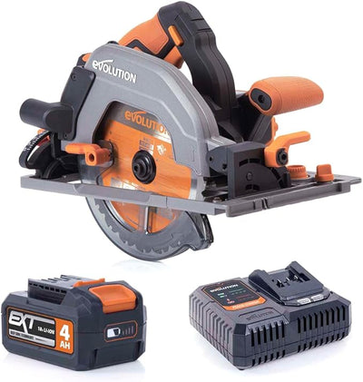 Sega circolare a batteria 185mm Evolution R185CCSX-Li con batteria 4Ah e caricabatterie