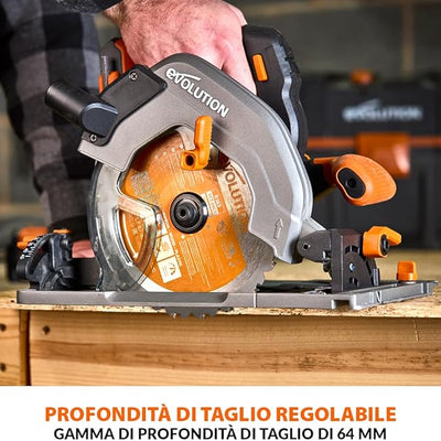 Sega circolare a batteria 185mm Evolution R185CCSX-Li con batteria 4Ah e caricabatterie