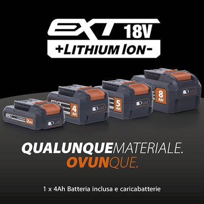 Pacchetto Evolution: Sega circolare a batteria 185mm R185CCSX-Li con batteria da 4Ah e caricabatterie + guida di taglio 2,8 metri