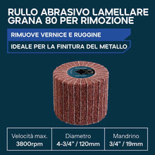 Rullo di sgrossatura a grana 80 con strati alternati per utensili di lavorazione delle superfici | Spazzolatura e sbavatura