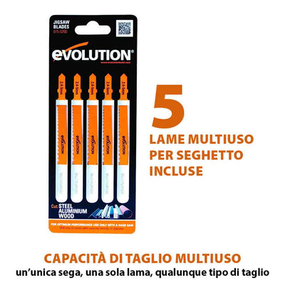 Seghetto alternativo Evolution RAGE7-S 710W con cavo e controllo della velocità variabile