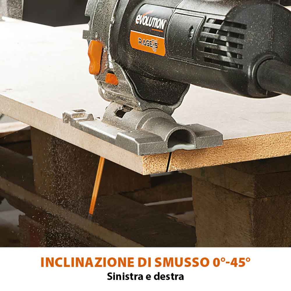 Seghetto alternativo Evolution RAGE7-S 710W con cavo e controllo della velocità variabile