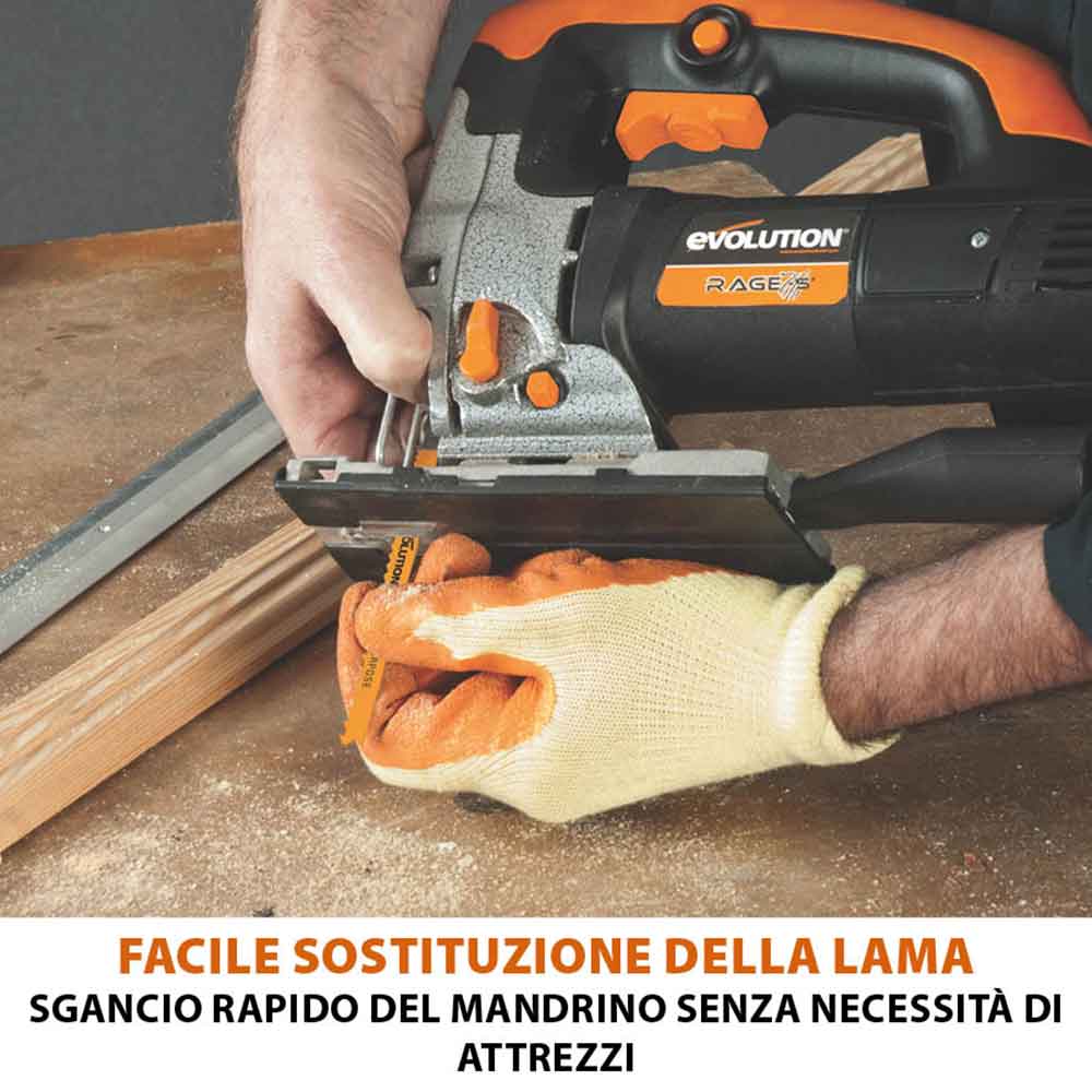 Seghetto alternativo Evolution RAGE7-S 710W con cavo e controllo della velocità variabile