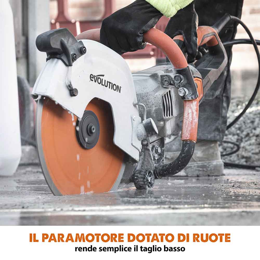 Pacchetto Evolution: Sega per calcestruzzo elettrica R300DCT+ con disco diamantato premium da 300mm + serbatoio d'acqua portatile da 15L con pompa manuale