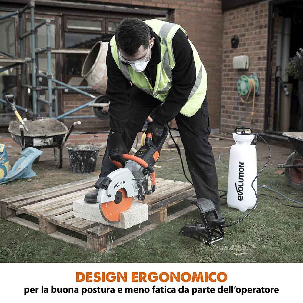 Pacchetto Evolution: Sega per calcestruzzo elettrica R300DCT+ con disco diamantato premium da 300mm + serbatoio d'acqua portatile da 15L con pompa manuale