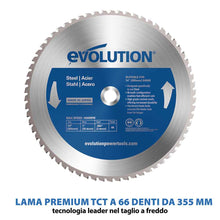 Troncatrice angolare da 355 mm Evolution S355MCS per il taglio del metallo