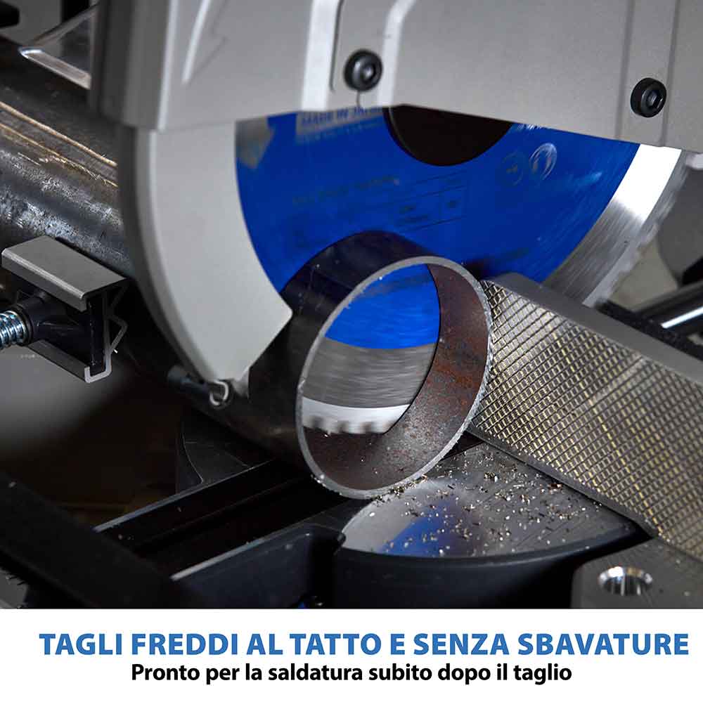 Pacchetto Evolution: Troncatrice angolare S355MCS da 355 mm + 4 lame per diversi metalli