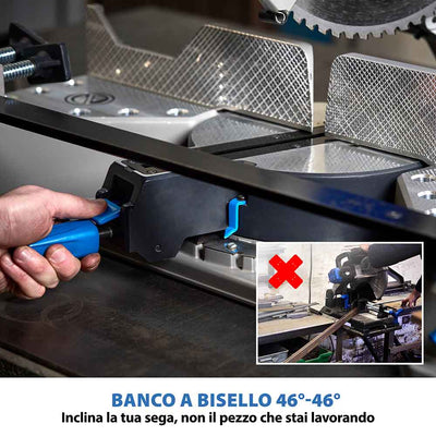 Pacchetto Evolution: Troncatrice angolare S355MCS da 355 mm + 4 lame per diversi metalli