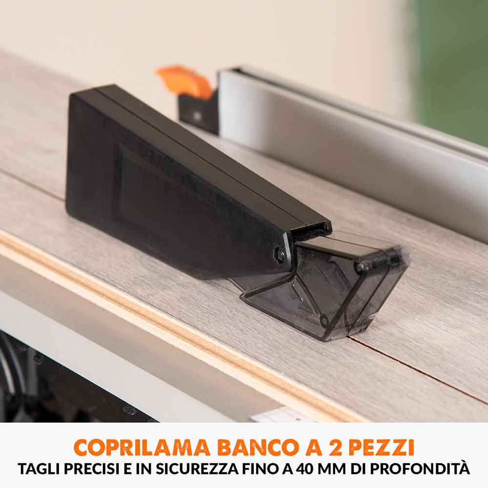 Pacchetto Evolution: Troncatrice angolare con piano superiore R210MTS-G2 lama da 210mm multi-materiale TCT + Supporto universale