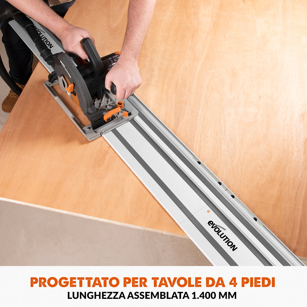 Binari di guida al taglio universali Evolution ST1400-G2 da 1,4 m per seghe circolari