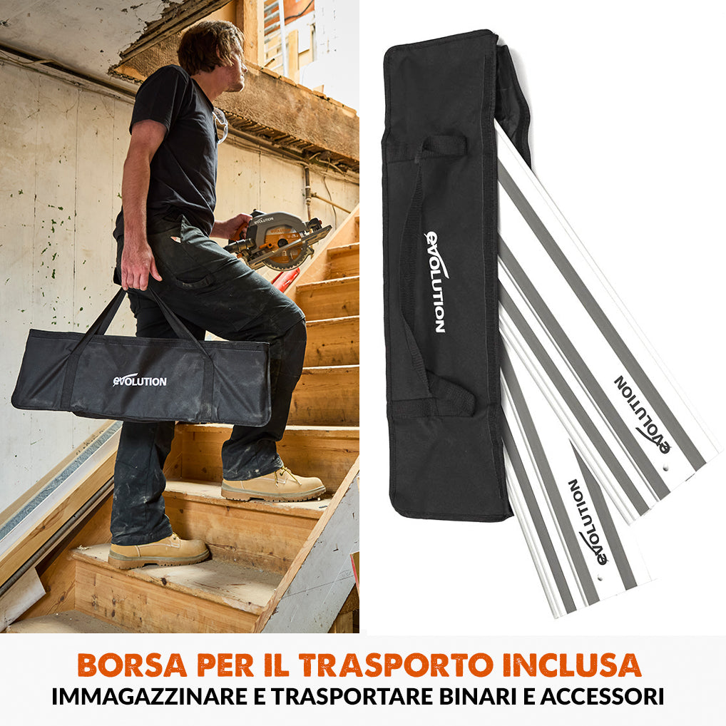 Binari di guida al taglio universali Evolution ST1400-G2 da 1,4 m per seghe circolari