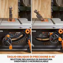 Banco Sega Evolution R255TBL 1650W con lama da 255mm multi-materiale TCT