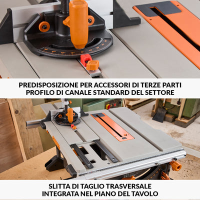 Banco Sega Evolution R255TBL 1650W con lama da 255mm multi-materiale TCT