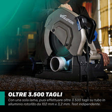 Lama EVOMAX 355mm con 100 denti per il taglio professionale e intensivo dell’alluminio