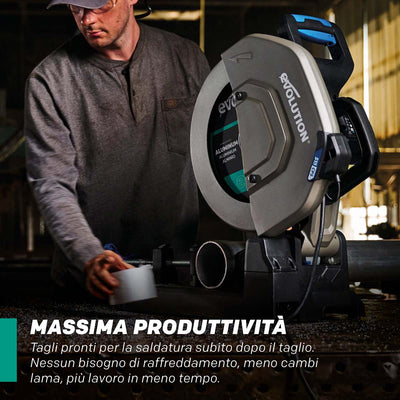 Lama EVOMAX 355mm con 100 denti per il taglio professionale e intensivo dell’alluminio