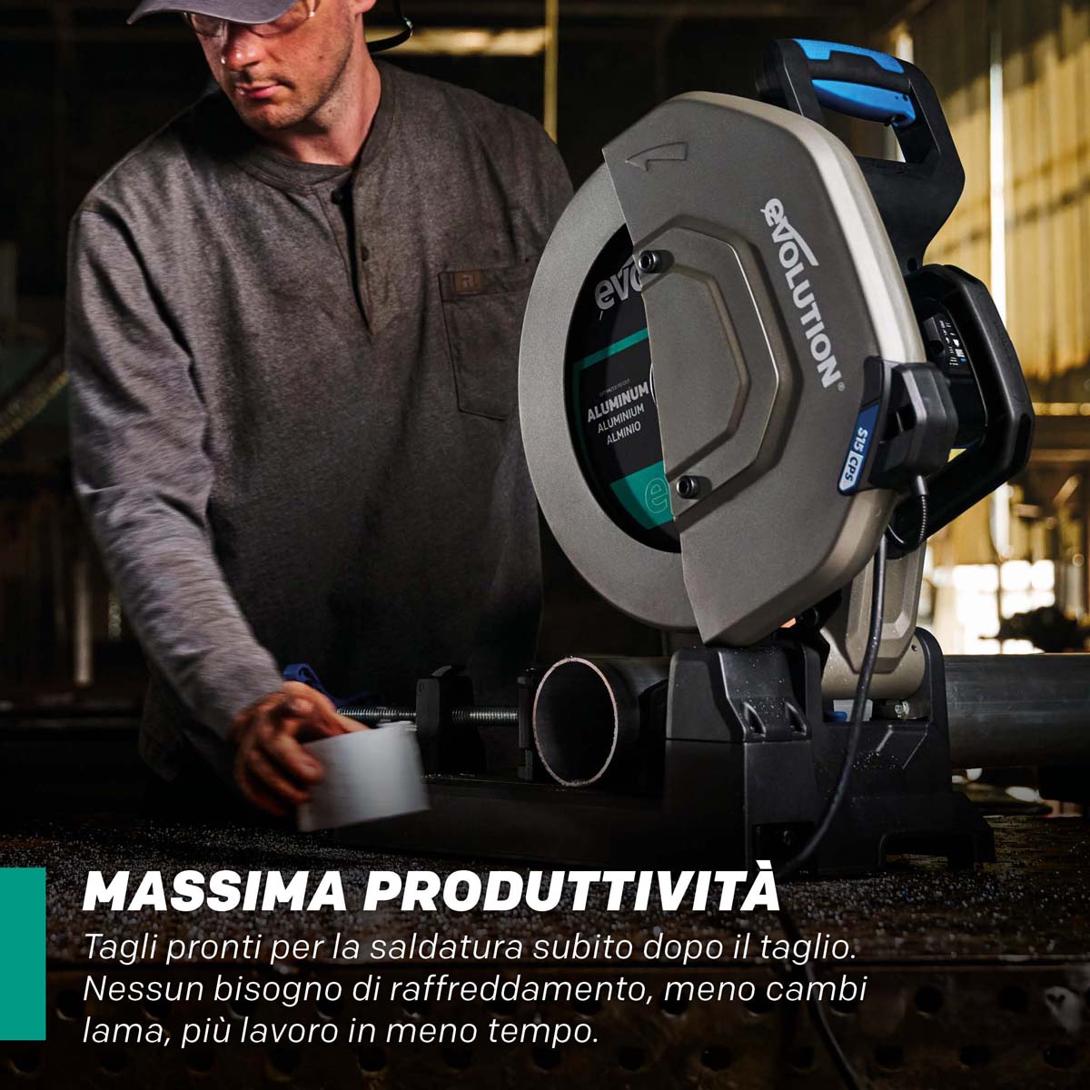 Lama EVOMAX 355mm con 100 denti per il taglio professionale e intensivo dell’alluminio