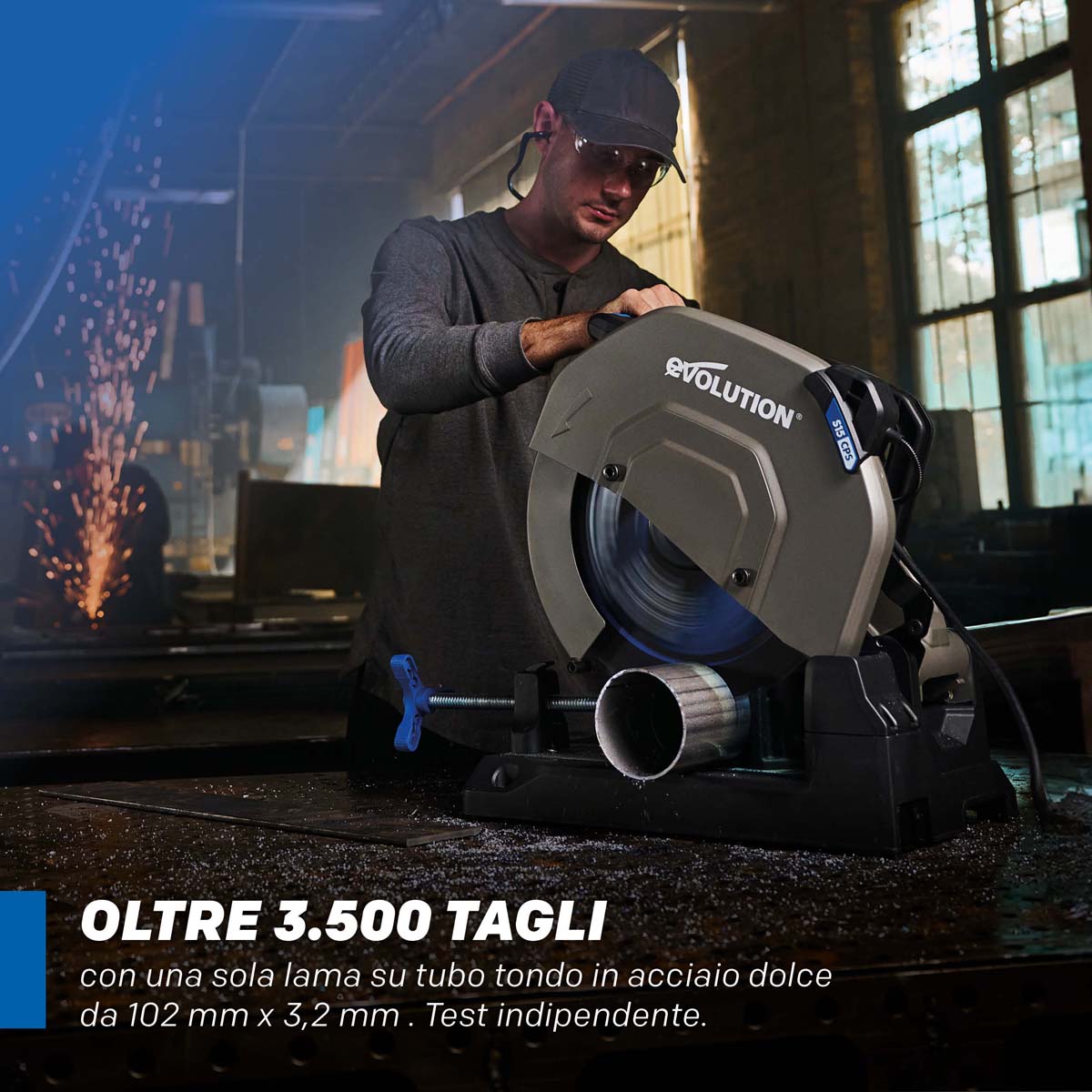 Lama EVOMAX 355mm con 80 denti in carburo Cermet per il taglio professionale e intensivo di acciaio dolce