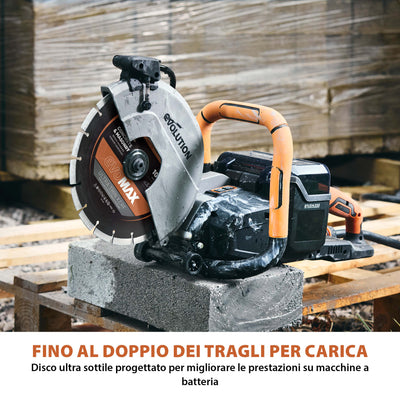Disco diamantato EVOMAX 260mm – ultra sottile, specifico per seghe a disco a batteria